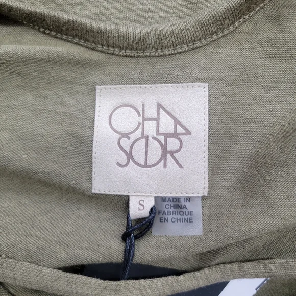 Chaser NWT Sage Green Linen Low Back Tank Top - Picture 2 of 9